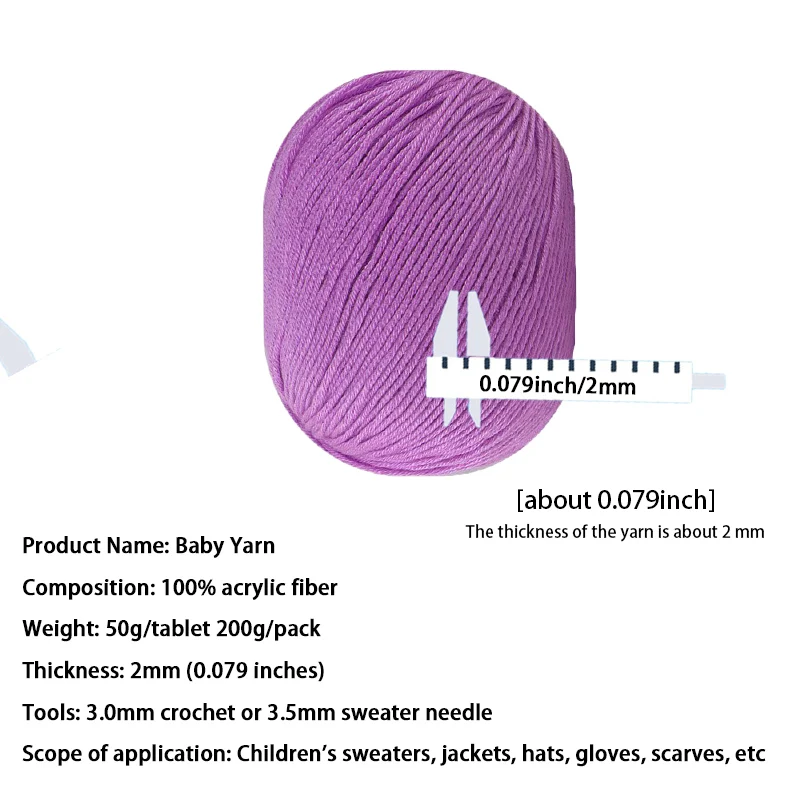 200g Baby Yarn Ball Handmade DIY Weaving Homemade Sweater Crochet Thread Woven Shoes Sweater Hat Scarf Yarn