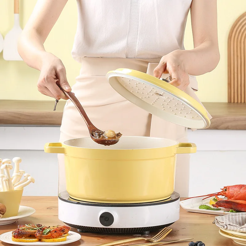 YFY enamel pot non-stick pot household saucepan instant noodle  gas stove induction cooker soup  binaural soup