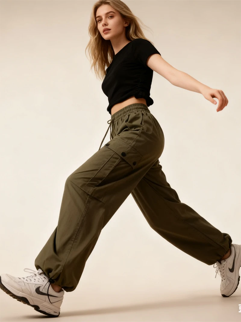 

Брюки-карго женские, зимние, хлопковые, большие, элегантные, городские, французские, шикарные, против холода, уютные, против морщин, для офисной среды