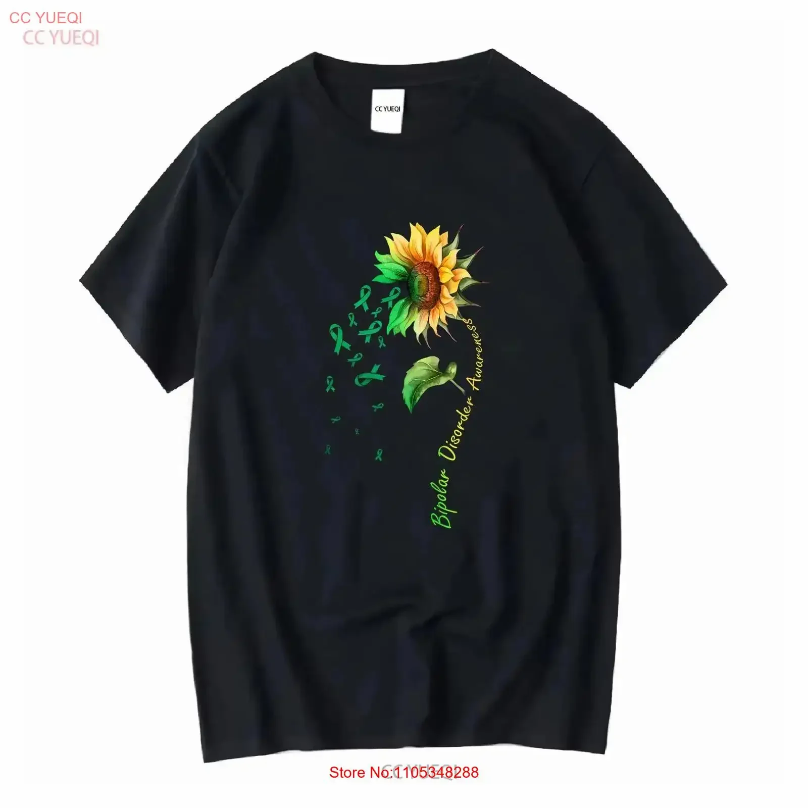 Bipolar Disorder Awareness Sunflower T-Shirt Vintage Washed Homme Vielseitig Lässig Bequem Vintage Washed Stilvoll Unisex