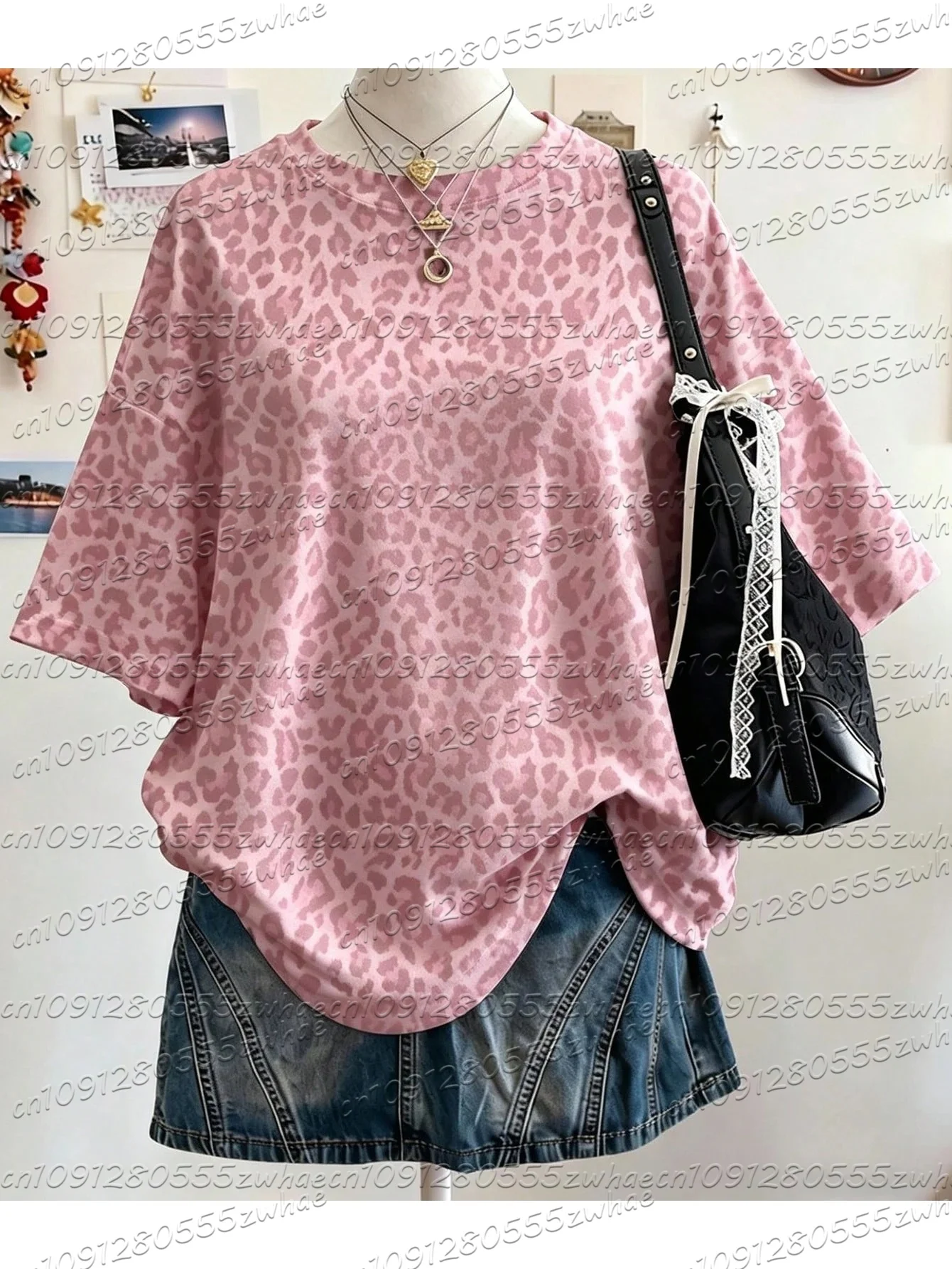 2026 Latest Fashion Women's Leopard Tiger Printed T-shirt Summer Men Women Y2K Casual Loose Large Short SleeveWomen's Clothing