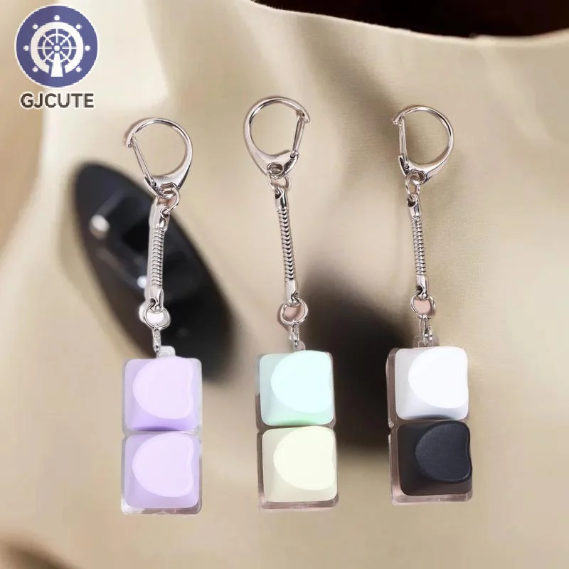 2 touches couleur bonbon amour clavier Keychian créatif Keycap soulagement du Stress porte-clés décompression jouets adultes enfants cadeaux
