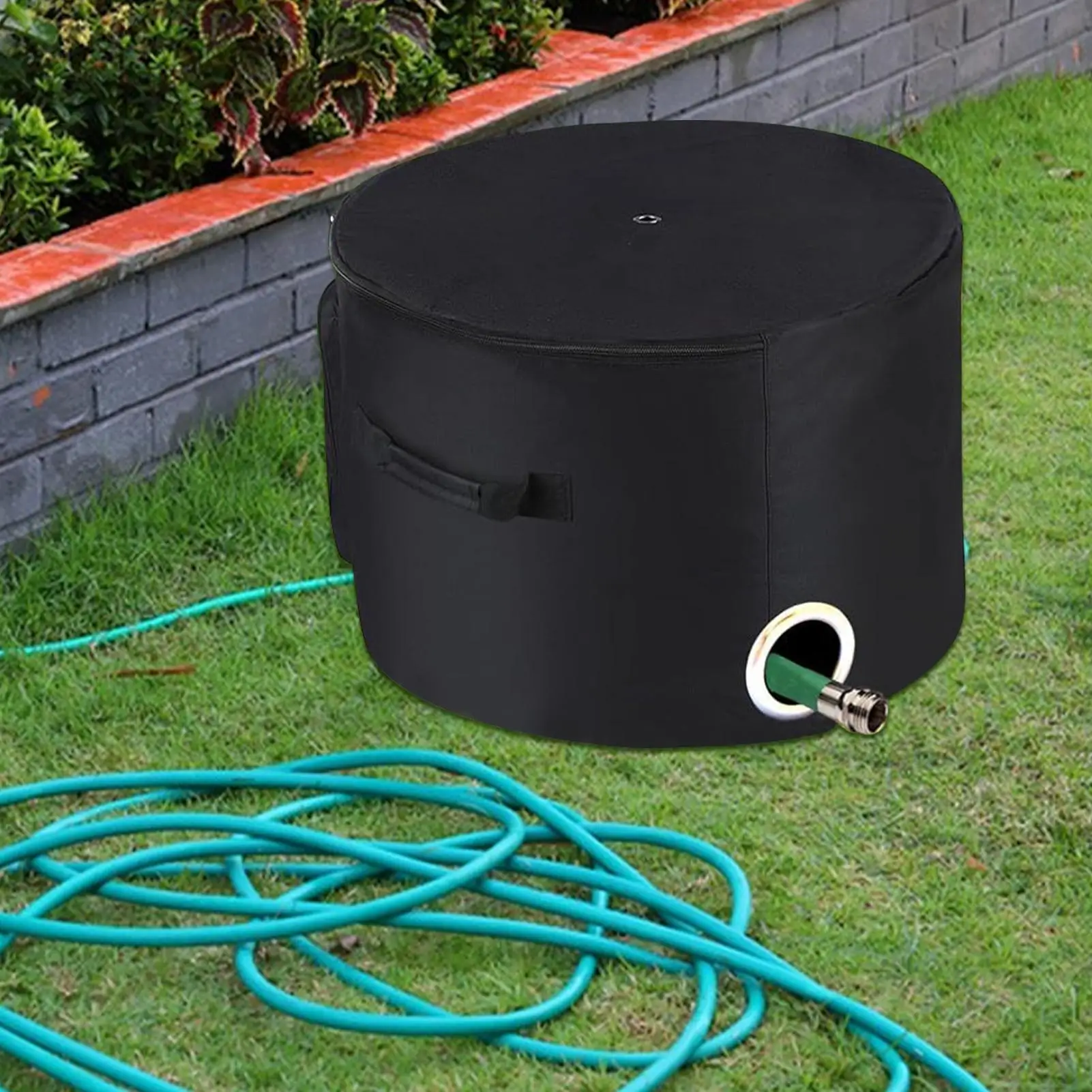 Garden Hose Storage Bag with Hose Reel Protector and Drain Hole at the Bottom Heavy-Duty Water Hose Reel Storage Pot