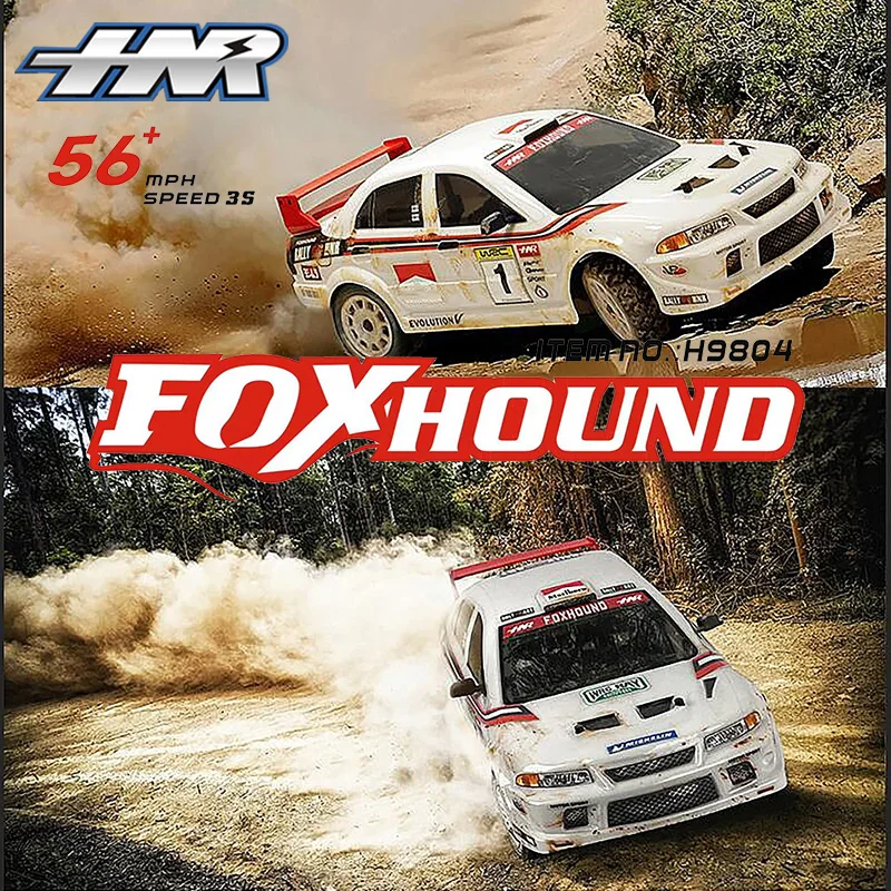 HNR H9804 FOXHOUND Brushless Rally Car 1/10 RC Electric Remote Control Model Off-Road Car 2.4GHz 4WD RTR Adult Kids Toys