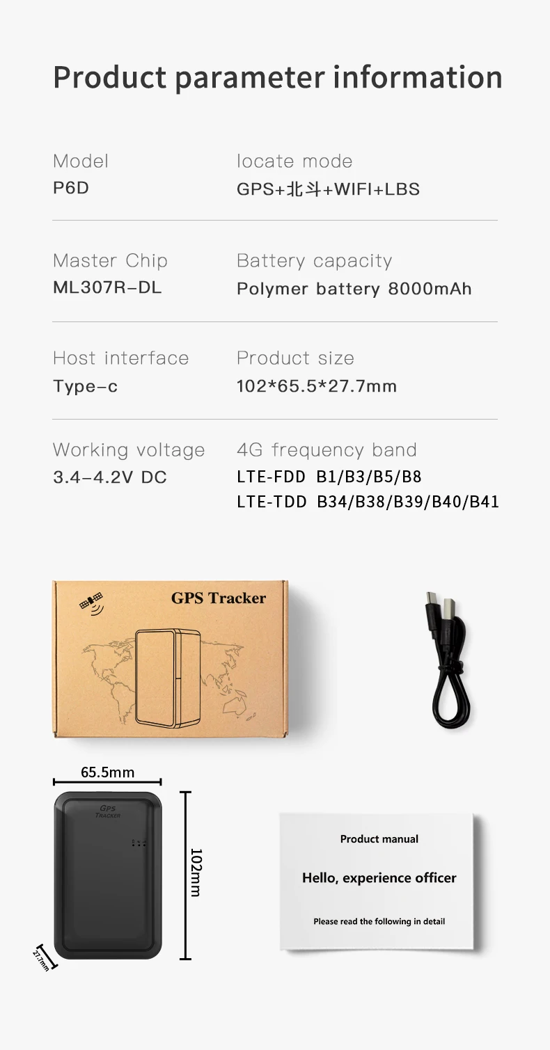 4G LTE Real-Time GPS Tracker Waterproof Strong Magnetic Device for Vehicle Assets Alert Instant PC Supports GSM GPRS Beidou