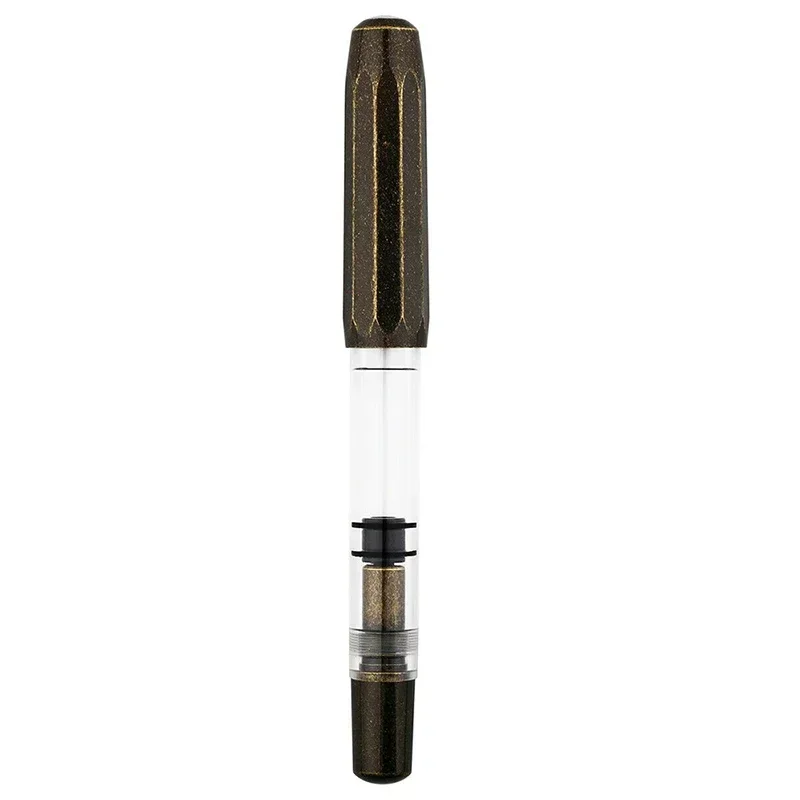 

Vintage Majohn T1 Metal Brass Acrylic Piston Fountain Pen EF F M 0.38 0.5 0.7mm Nib Large Capacity Business Office Ink Pen