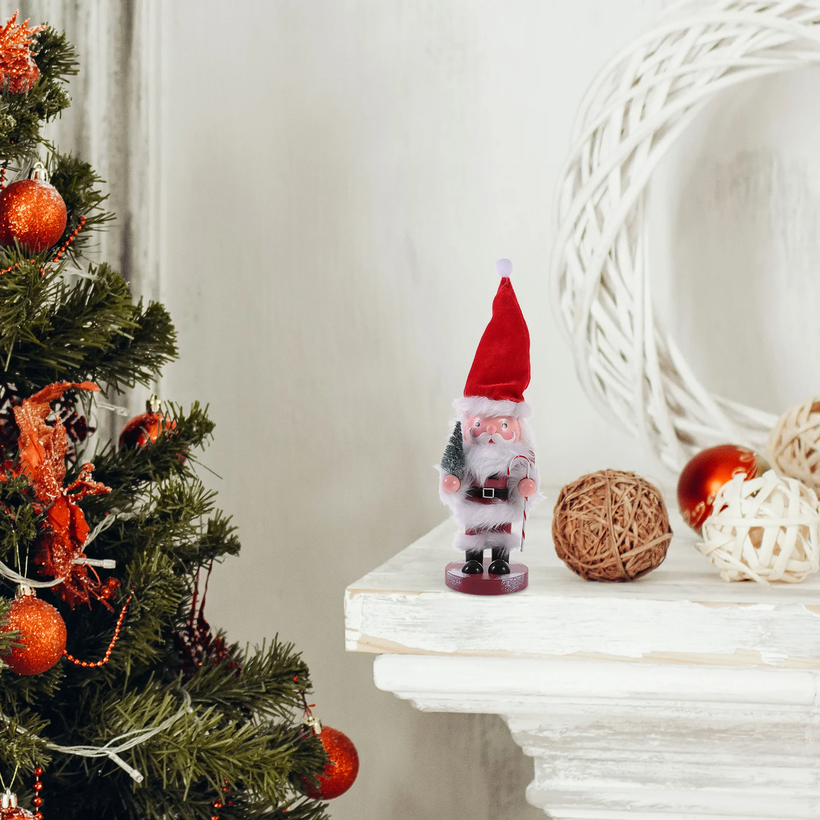 

Christmas Nutcracker Ornament Wooden Desktop Decor Holiday Gift Wood Santa Nutcracker Puppet Figurine