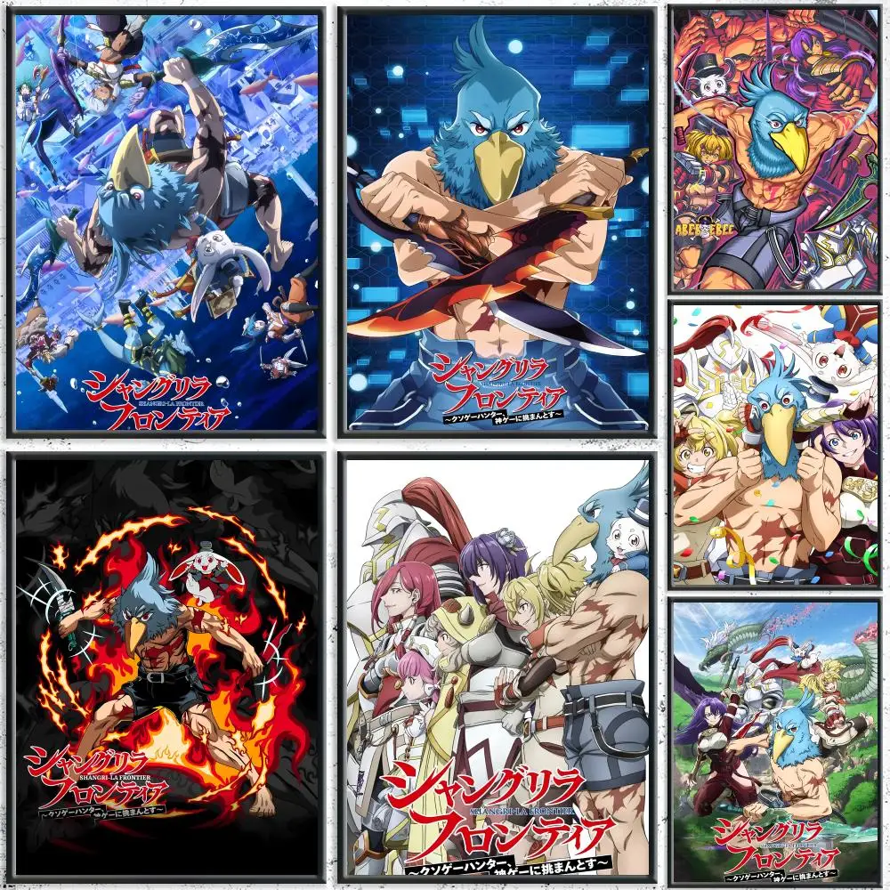 Póster de anime Shangri la F-Frontier HD, arte de pared autoadhesivo impermeable, uso en múltiples escenas, selección de mejores regalos