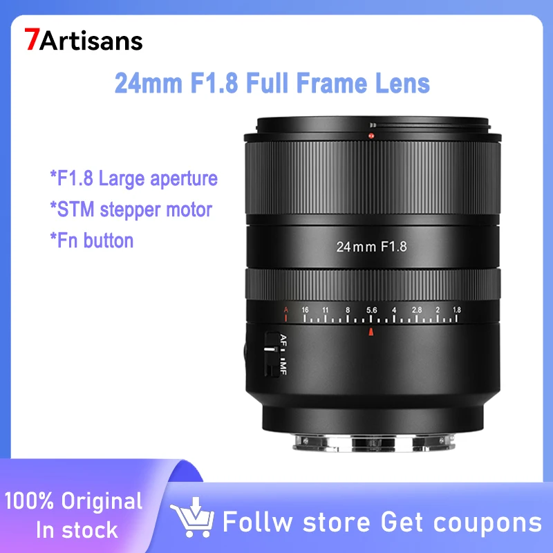 Объектив камеры 7artisans AF 24 мм F1.8 для Sony E Mount A6500 A7III NEX-7, полнокадровый, большая диафрагма, Prime, объектив с автоматической ручной фокусировкой STM