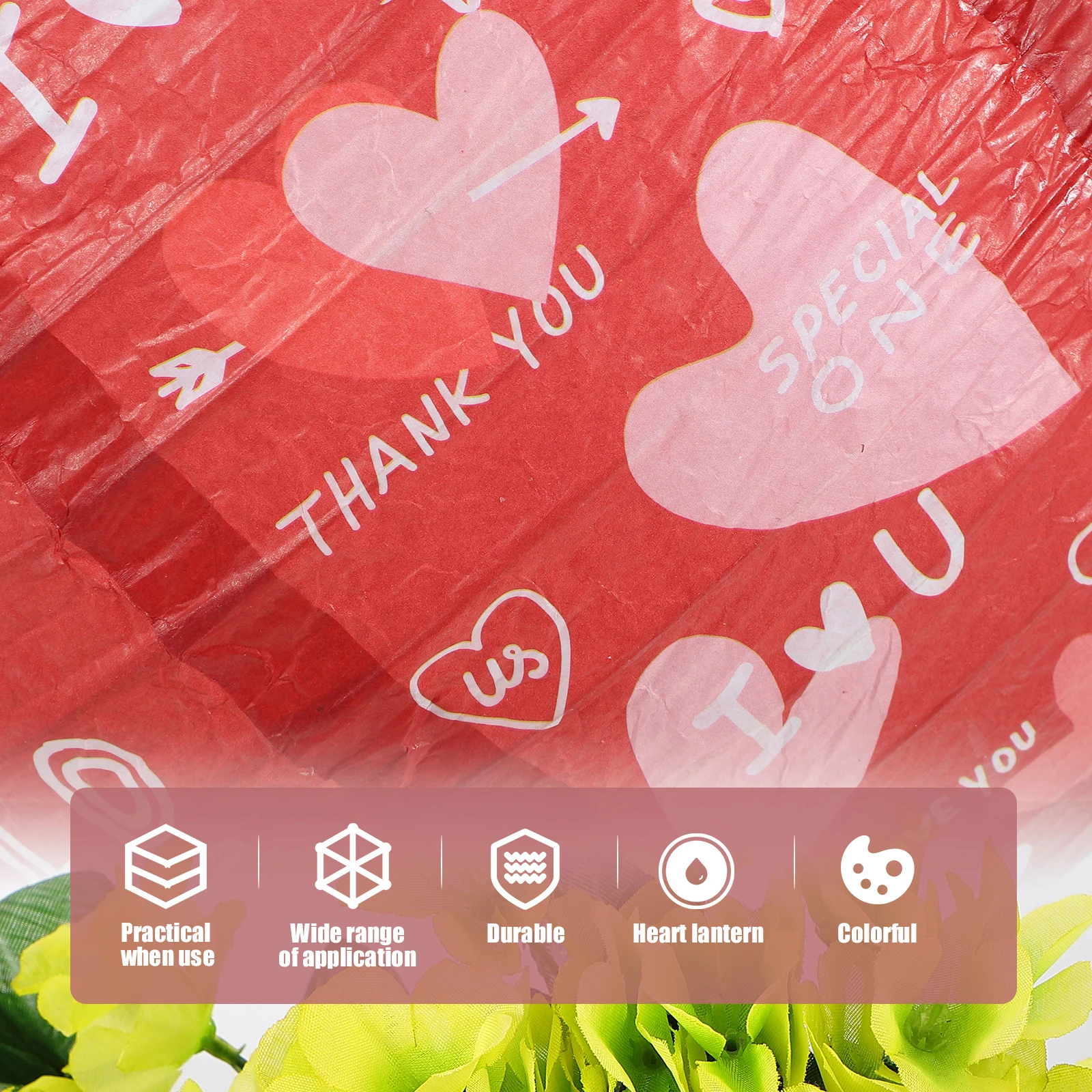 

2 pcs Heart Paper Lanterns Decorative Hanging Valentine's Day Wedding Party Romantic Desktop Lighting Indoor Decor