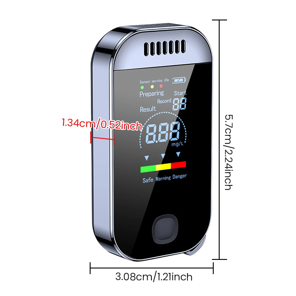 With LCD Display USB Rechargeable NEW Digital Breath Alcohol Tester Professional Breathalyzer Electronic Alcohol Tester Keychain