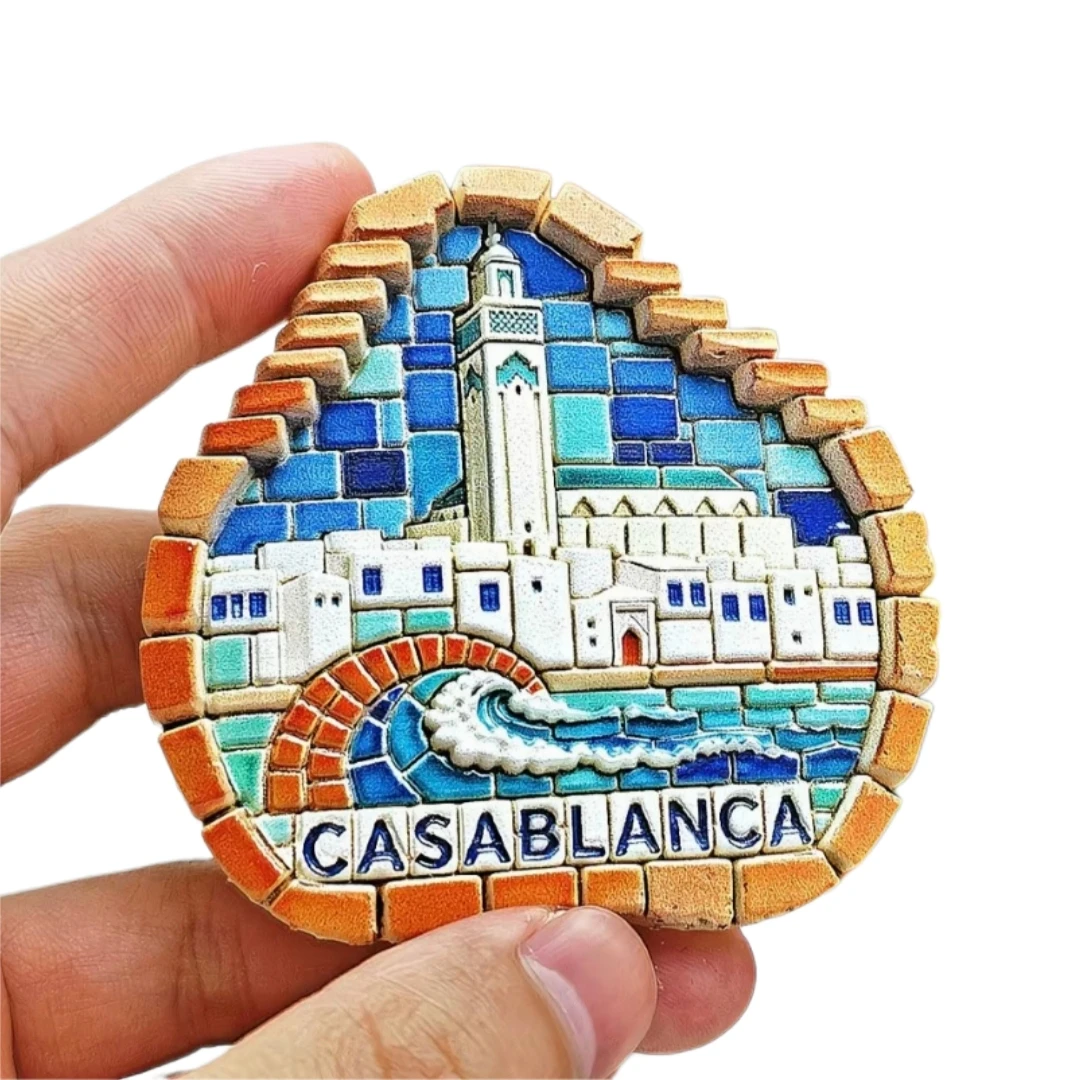 Europe Morocco 3D Fridge Magnets Tourist Souvenir Decoration Articles Magnetic Refrigerator Collection
