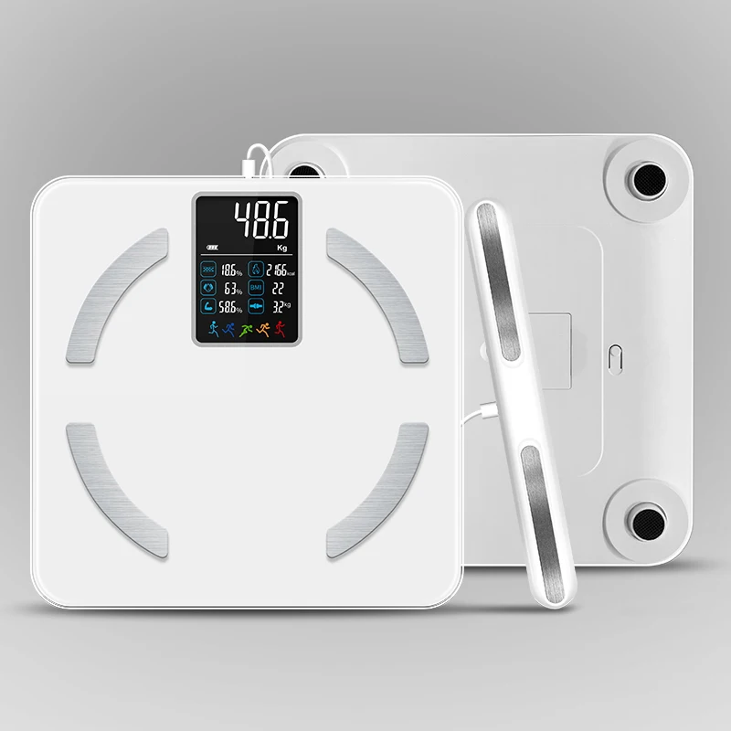 Intelligente BMI-Waage, großes Display, digitaler Körperzusammensetzungsmonitor, präzises Gewicht, Fettprozentsatz, Muskelmassenmessung für Fitness