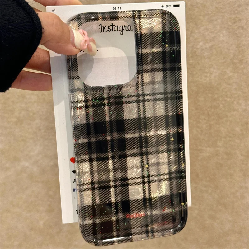 Vortex pattern retro black gray striped phone case For iPhone 11 12 13 14 15 16 pro max