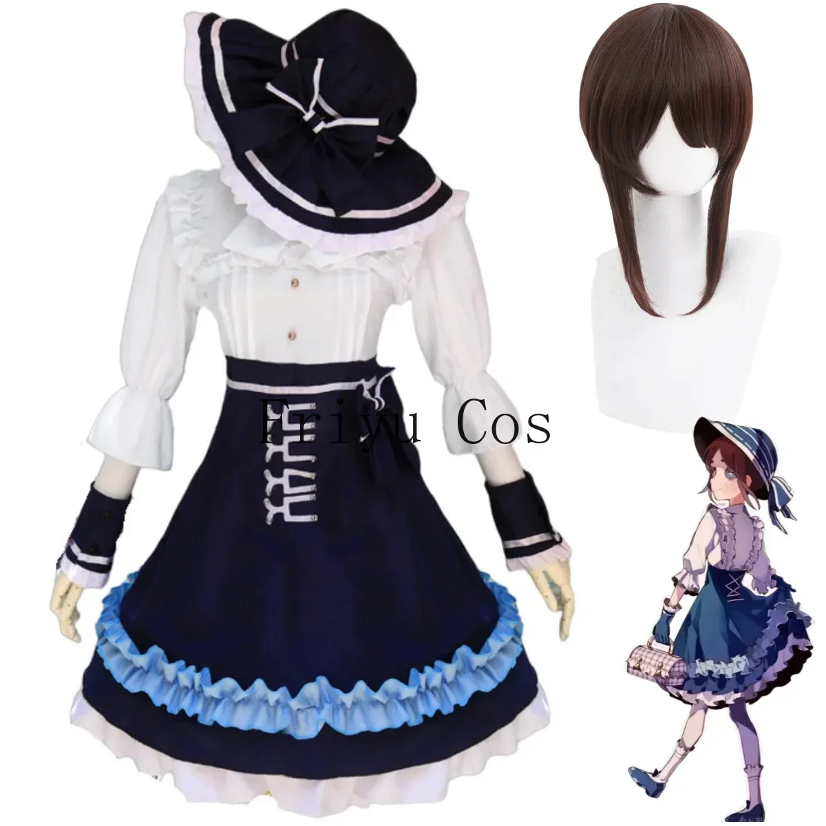 Disfraz de Cosplay de Anime Game Identity VEmma Woods, peluca de ensueño de jardinero Boudoir, atuendo de sirvienta para niños y adultos, traje de Carnaval Kawaii