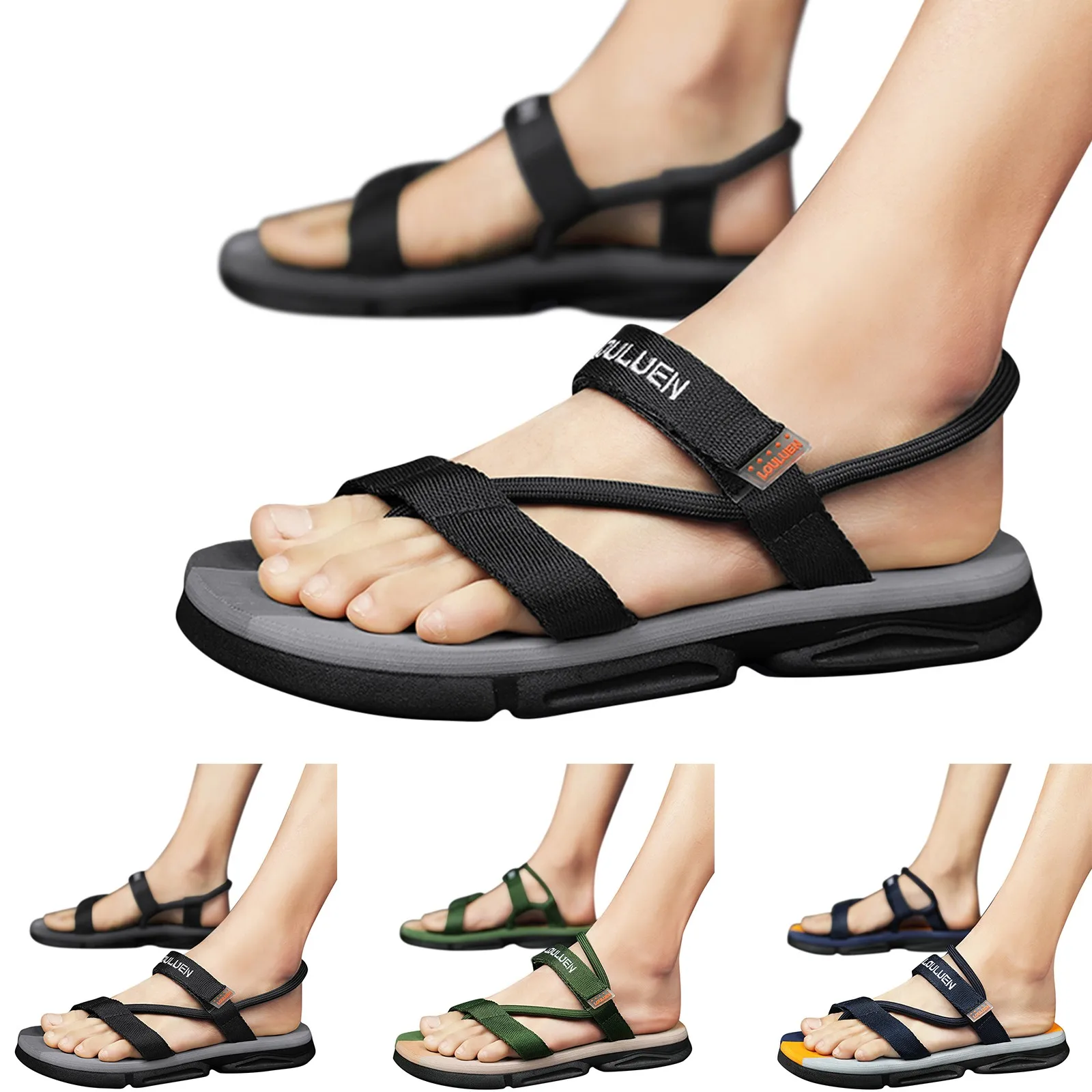 Men Fashionable Flat Toe Flip Flops Men'S Straps Summer Cool Breathable  Flat Toe Slippers Soft Anti Slip Insole Babouche Shoes