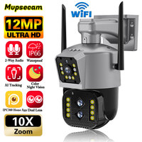 12MP 6K Surveillance IP Camera WIFI Outdoor PTZ Three Lens 10X Zoom Auto Tracking Waterproof Full-Color CCTV IP Security Camera