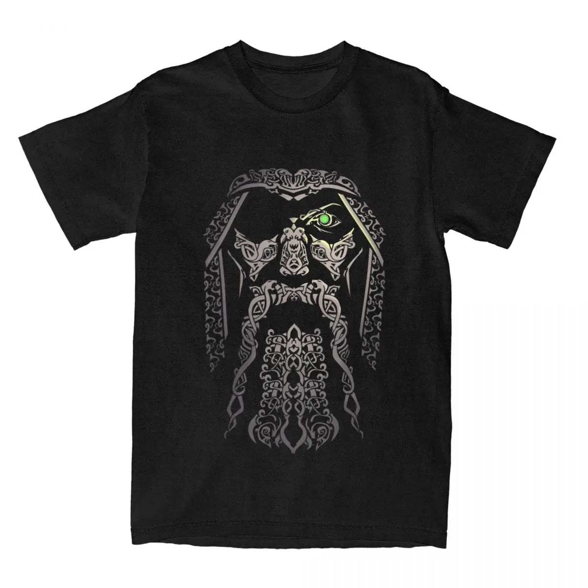 Men T-Shirts Odin Viking Gift Viking Costume Odinism Raven Beard Fun Cotton Tee Shirt Norse Valhalla T Shirts Clothing Printed