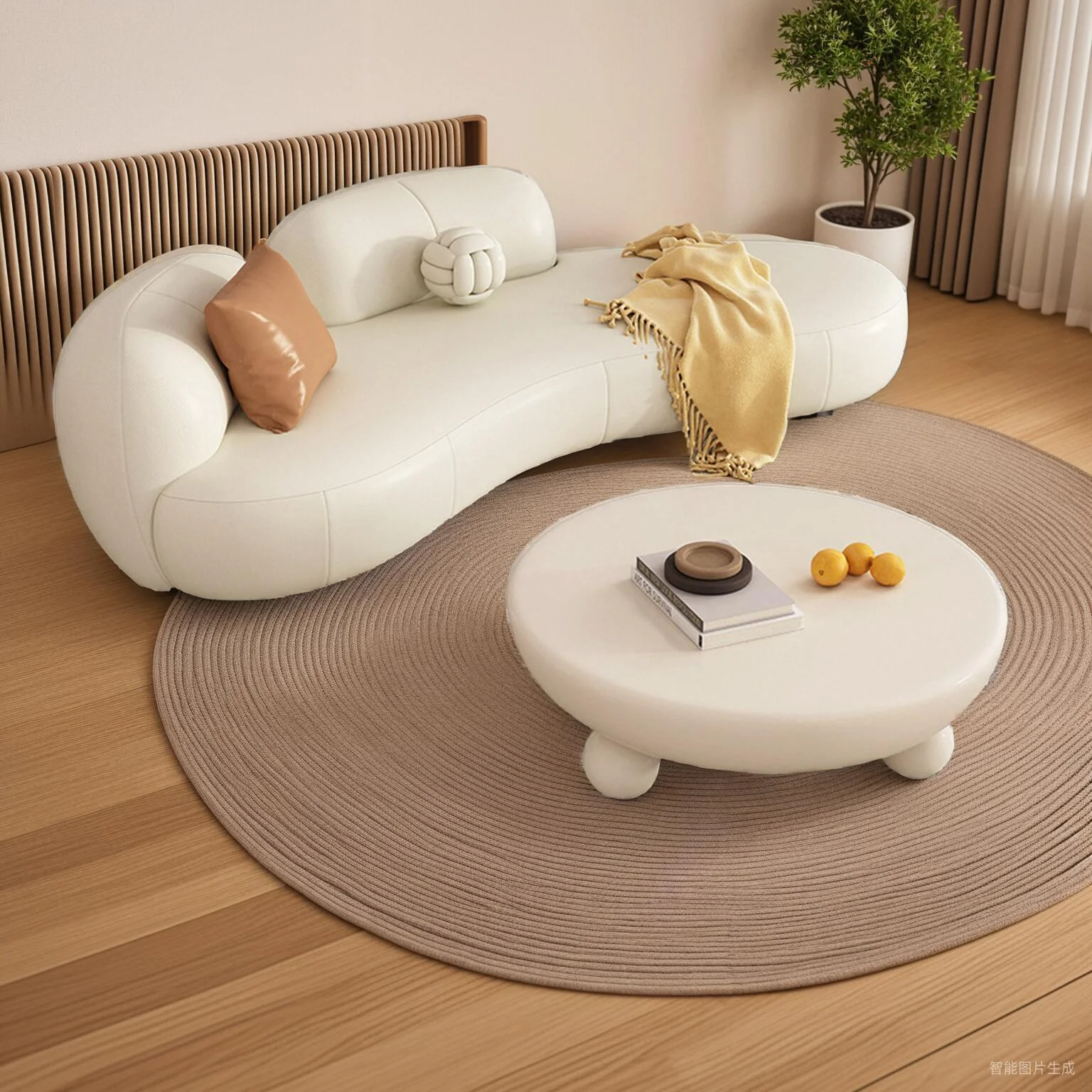 NEW Cream style office sofa internet celebrity modern minimalist beauty salon arc-shaped rest area negotiation reception tea tab