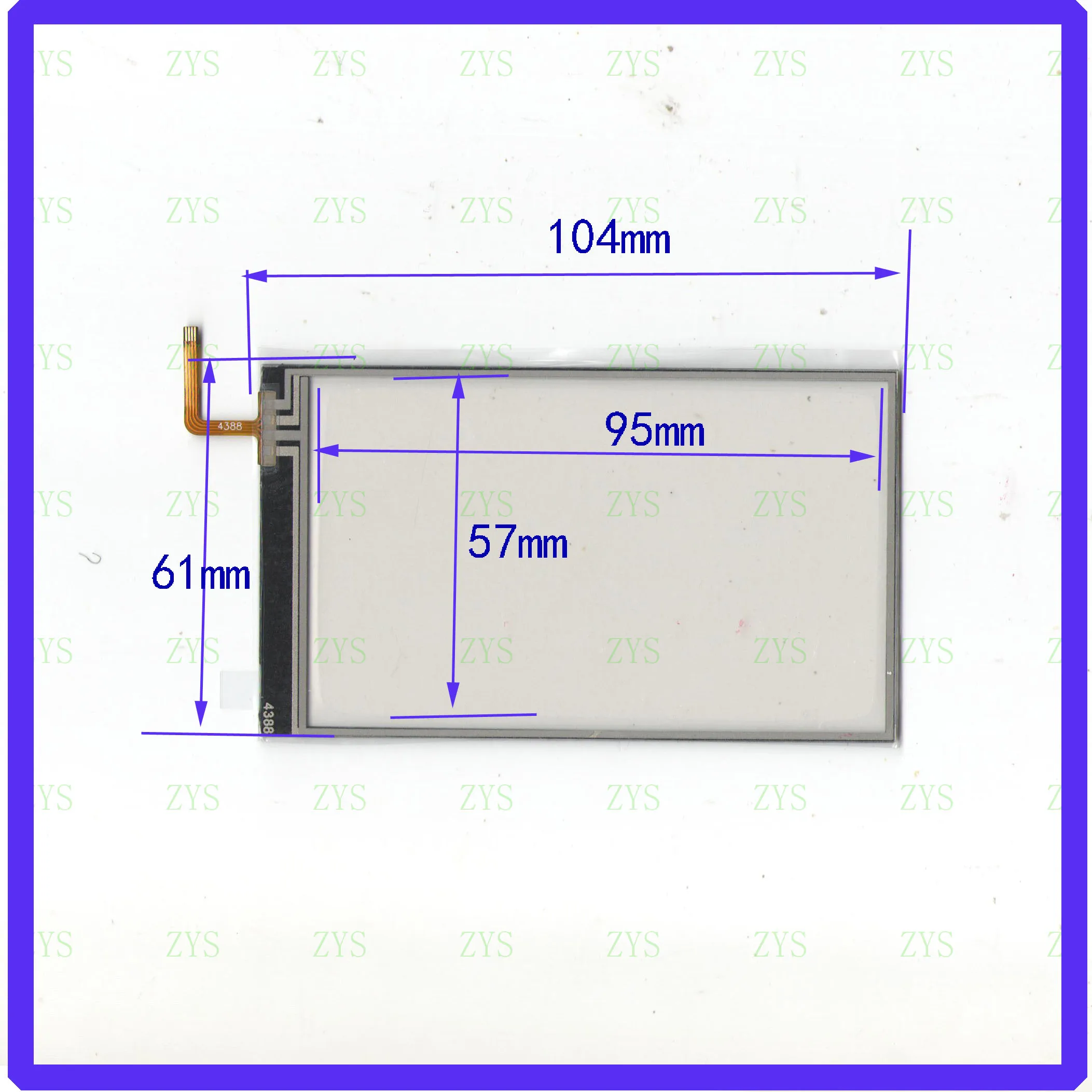 

4388 this is compatible 104*61mm 4 line For Car DVD touch screen panel Sensor glass for carredio 104*61