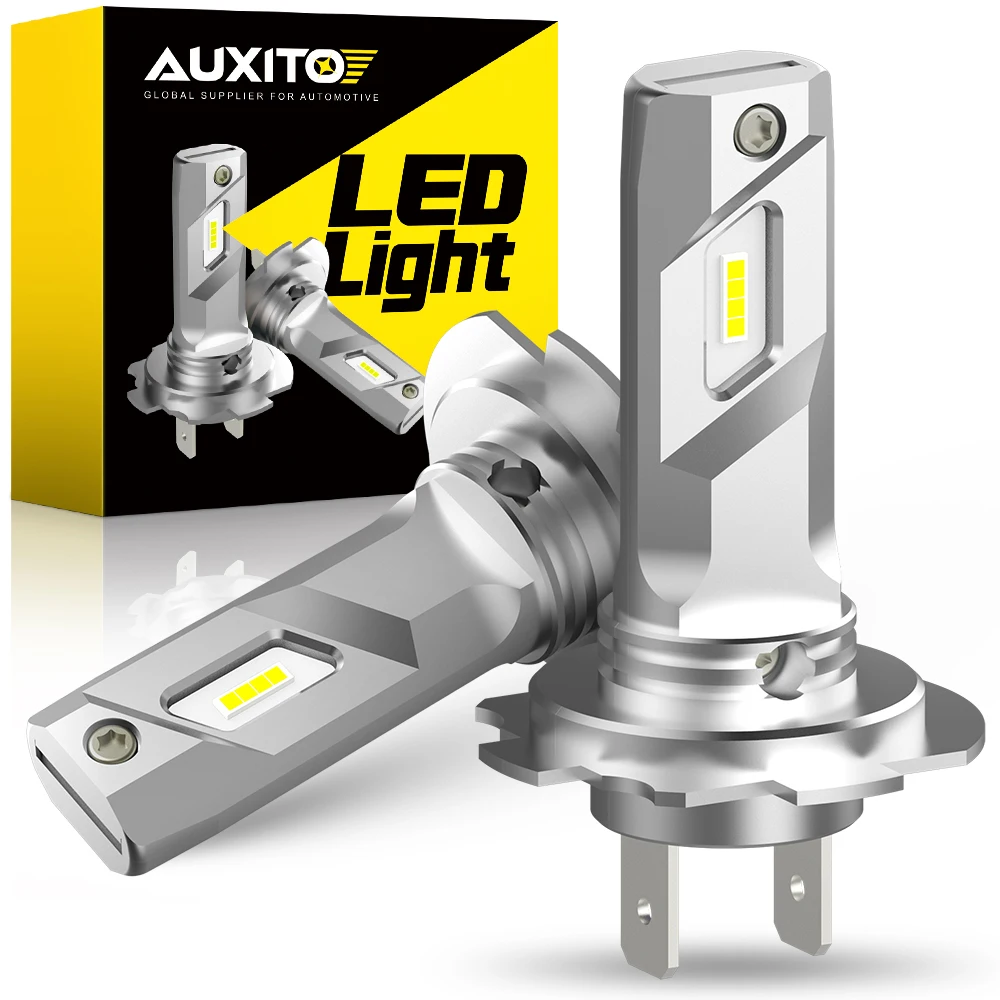 AUXITO 2Pcs H7 LED Headlight Bulb LED Car Headlamp Fog Light Mini Wireless 60W 6500K White Auto Fog Lamps H7 Led Automobile