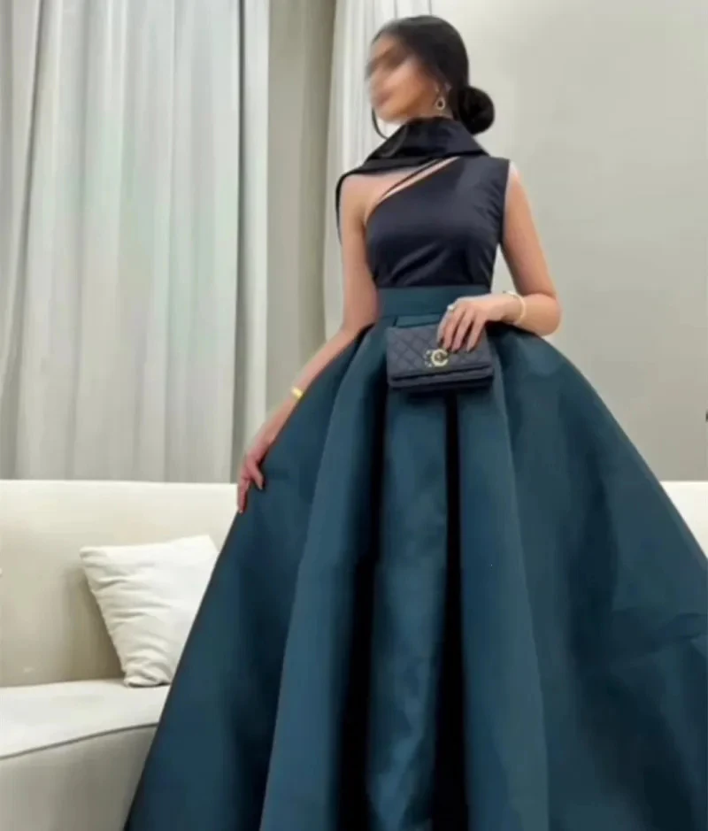 Gorgeous Satin Women New 2023 Elegant Off Shoulder Princess Style Fluffy Mopping Sleeveless Evening Party Club Sexy Dresses 2023