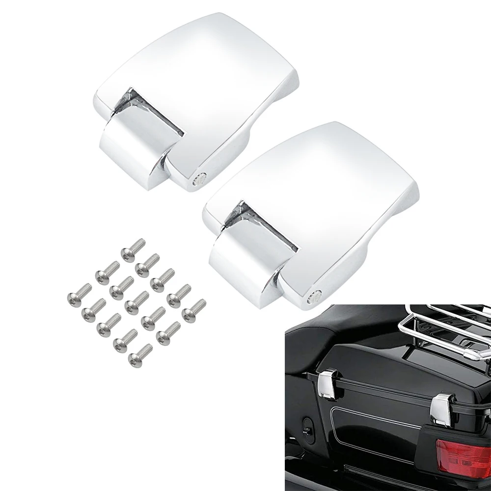 

Motorcycle Razor Chopped King Luggage Hinges Chrome Accessories For Harley Davidson Tour Pak Touring Glide 1988-2012 2013
