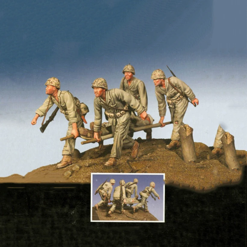 

1/35 ancient CREW include 5 man WITH BASE Resin figure Model kits Miniature gk Unassembly Unpainted