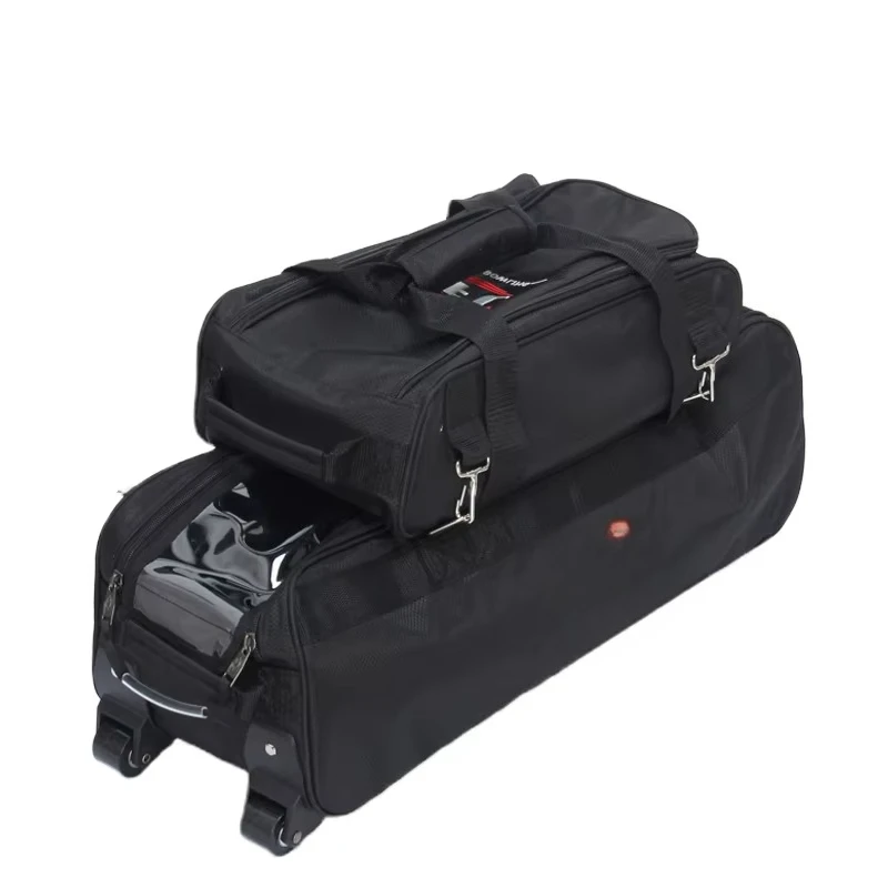 Factory direct sales three-ball design polyester bowling bag strap three-color optional hand-pulled sports and entertainment