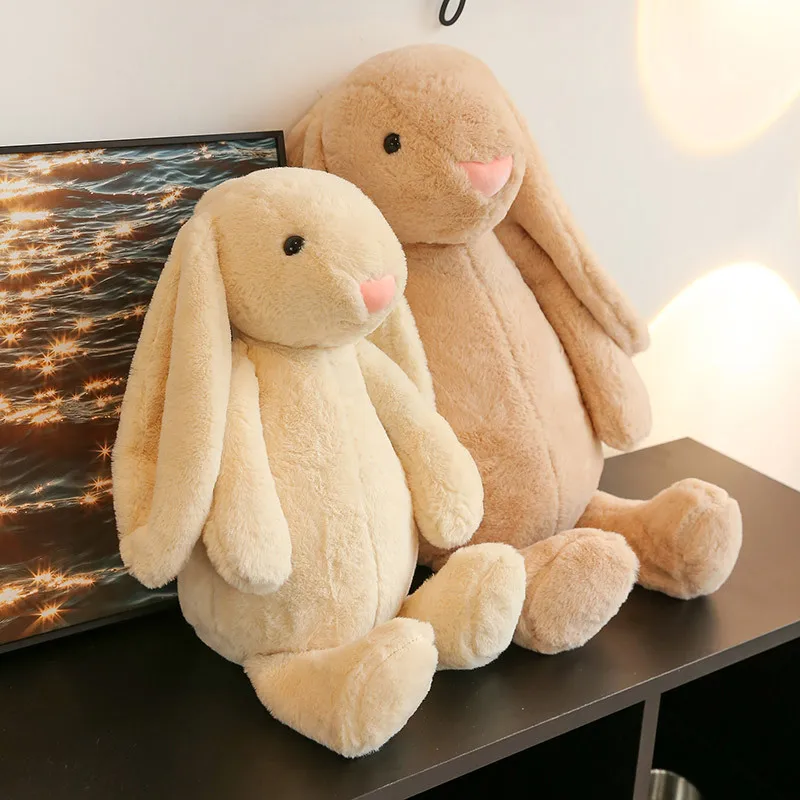 Cute Bunny Rabbit Plush Toy Body Pillow Cartoon Kawaii Fluffy Stuffed Rabbit Soft Decorative Body Pillow Stuffed Dolls Kid Gift