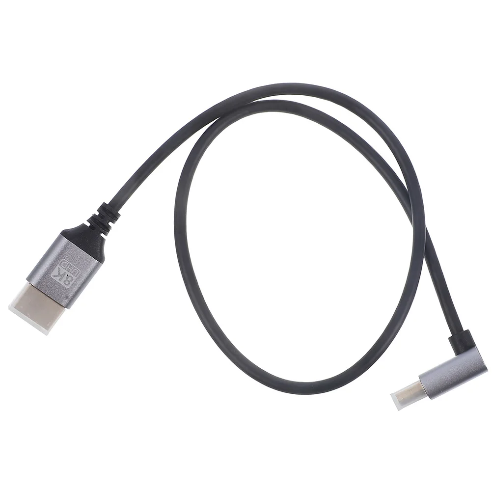 

8K Video Cable Monitor Connector for Computer 0.5M Upward Bend Male to Male Wire Aluminum PVC Gaming Console