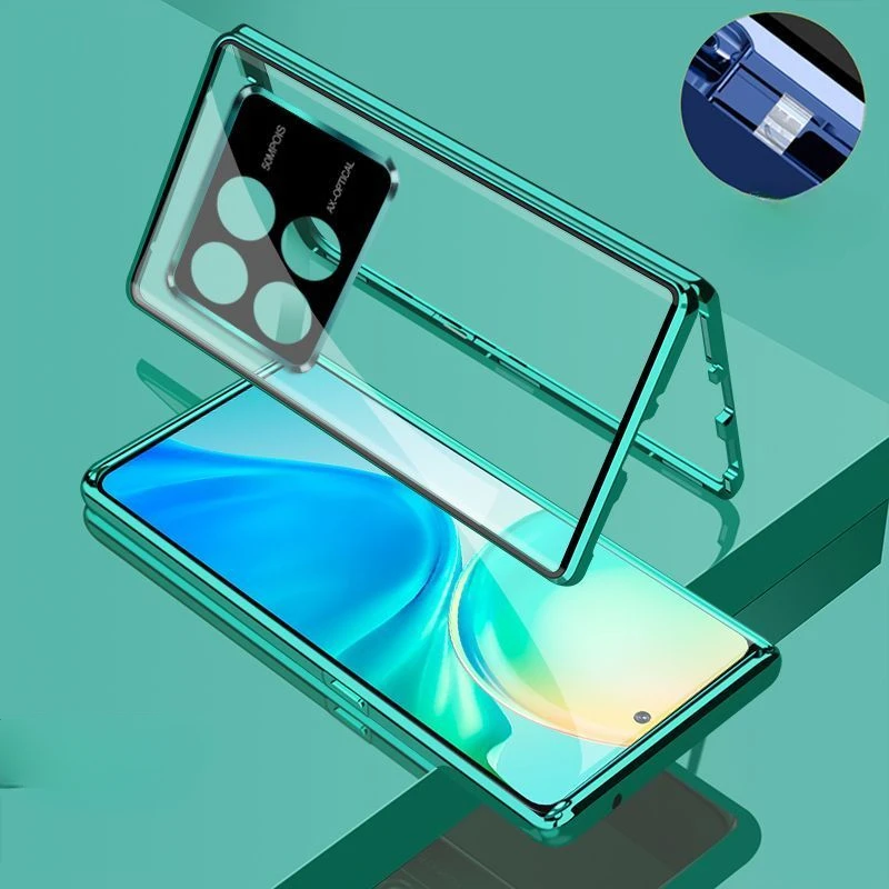 

Metal Magnetic Phone Case Double-sided Tempered Glass for POCO X8 Pro Max X7 X6 F5 F6 F7 F8 Ultra Lens Protection Cover Cases
