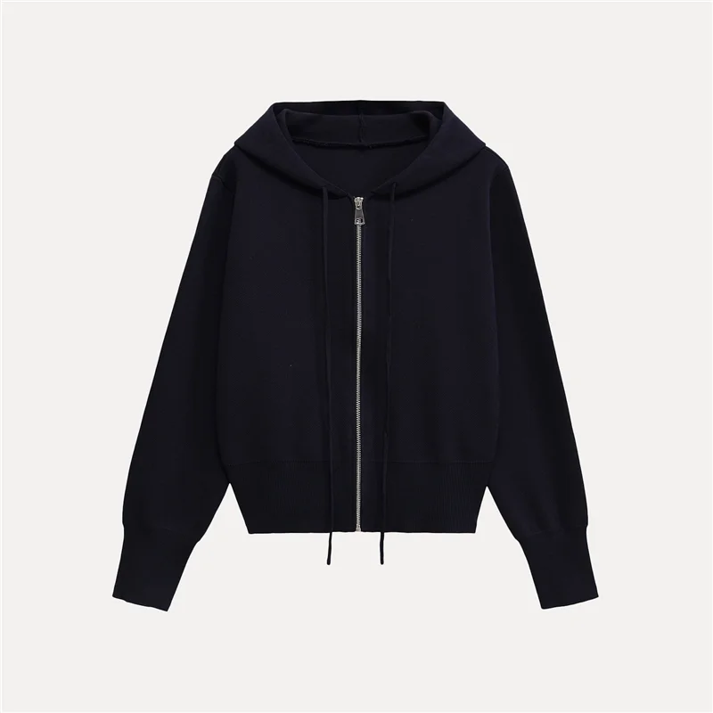 

Faionable Casual Sle Hooded Flat Needle Coat Ele Aosphere Women's Clothing plus Size Inner Wear Polyester Fiber