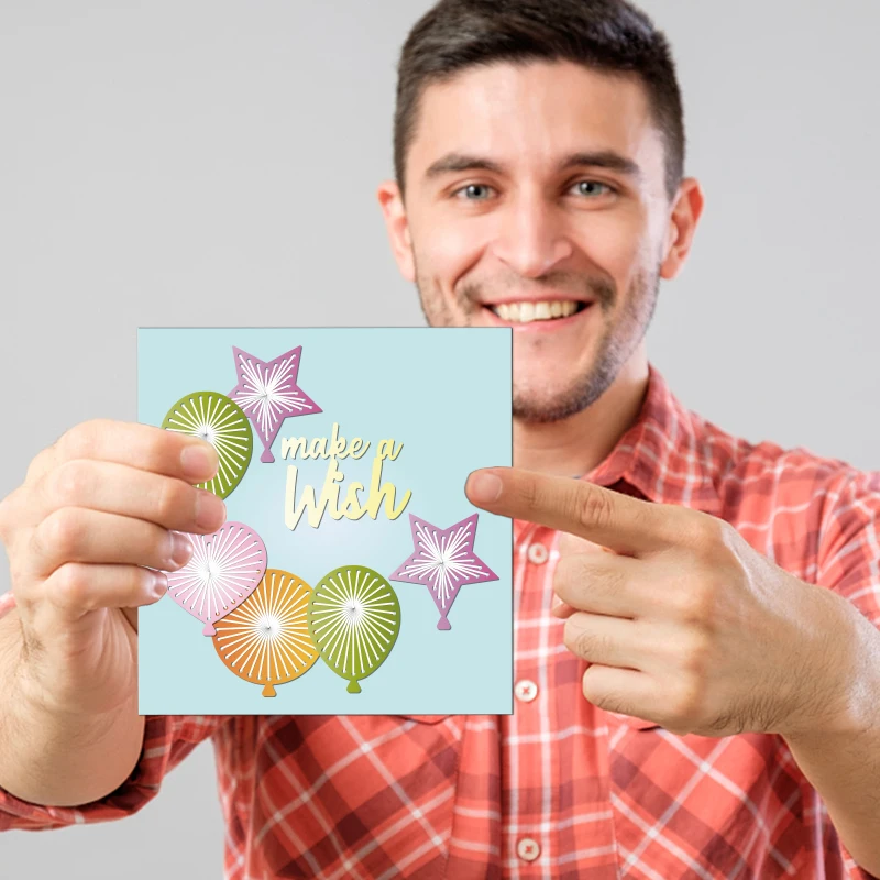 مجموعة بالونات معدنية لحفلات أعياد الميلاد ، قوالب قطع ذاتية الصنع ، قصاصات ، استنسل منقوش ، 2 مجموعة من 11 جزءًا