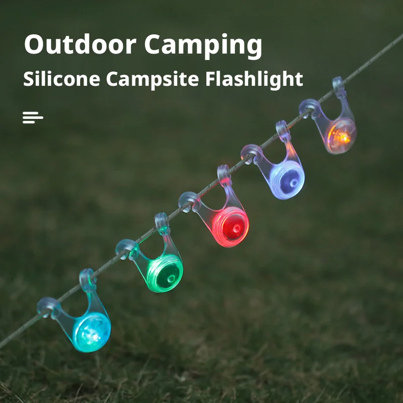Outdoor colorful decorative warning lights, camping lights, tent lights, flashing lights, bicycle silicone lights, frog lights