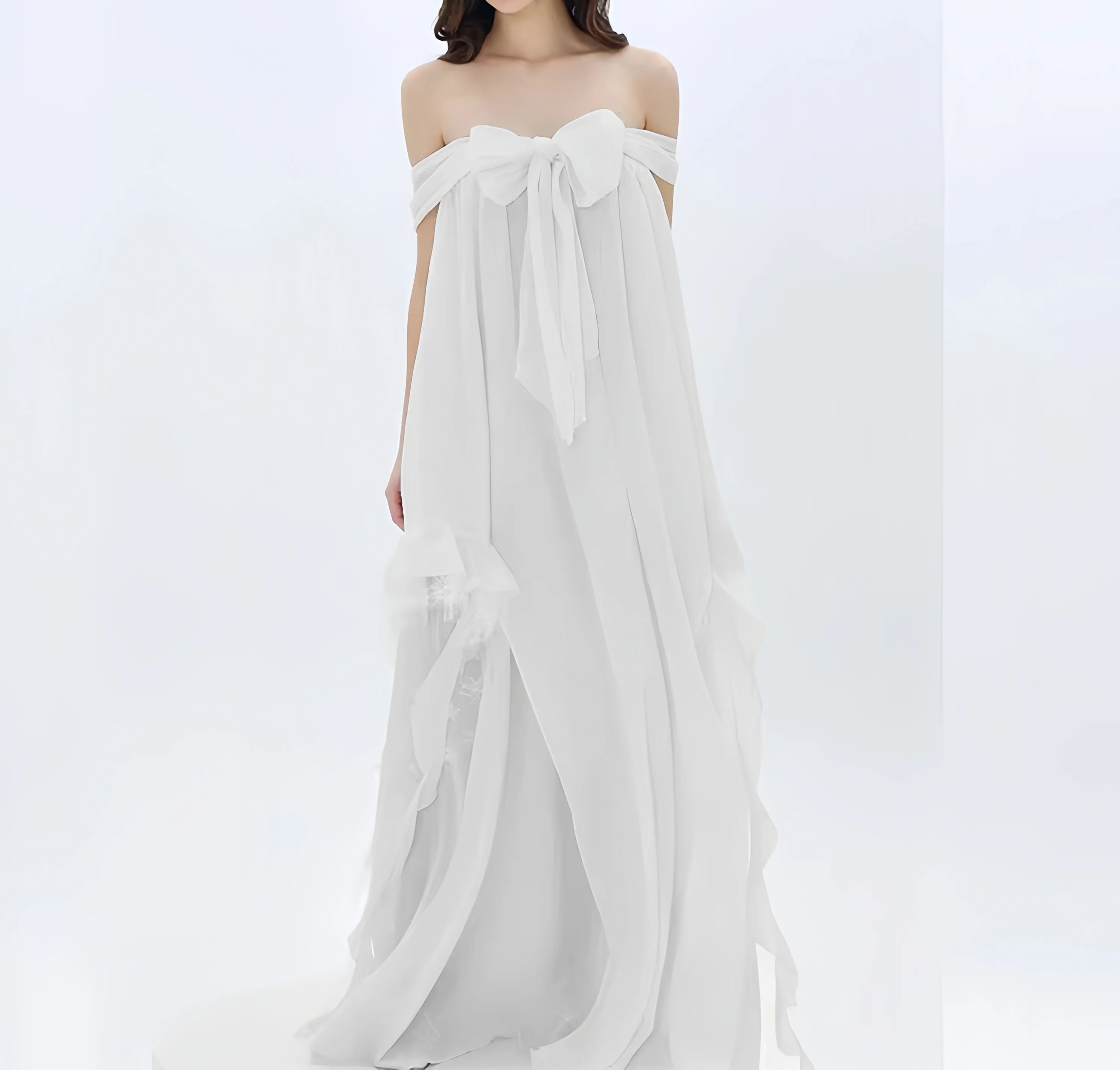 Witte schuine hals elegante jurk dames mouwloze zomervakantie chique losse vestidos bodycon ruches met flora kleding