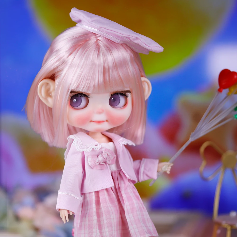 Angry Grievance Ooak Cute Buns Baby ICY DBS Blyth Doll Резные губы Матовое лицо 1/6 BJD Azone S Аниме Девушка