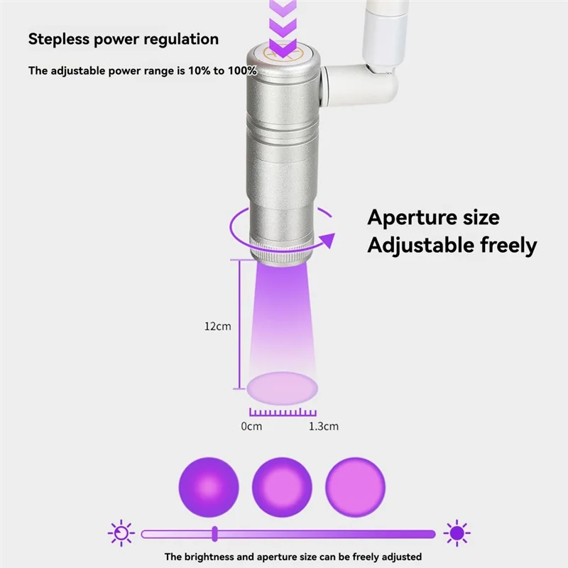 Lampada per ciglia a collo di cigno Lampada da terra con interruttore a gradino a luce ultravioletta UV Spina UK
