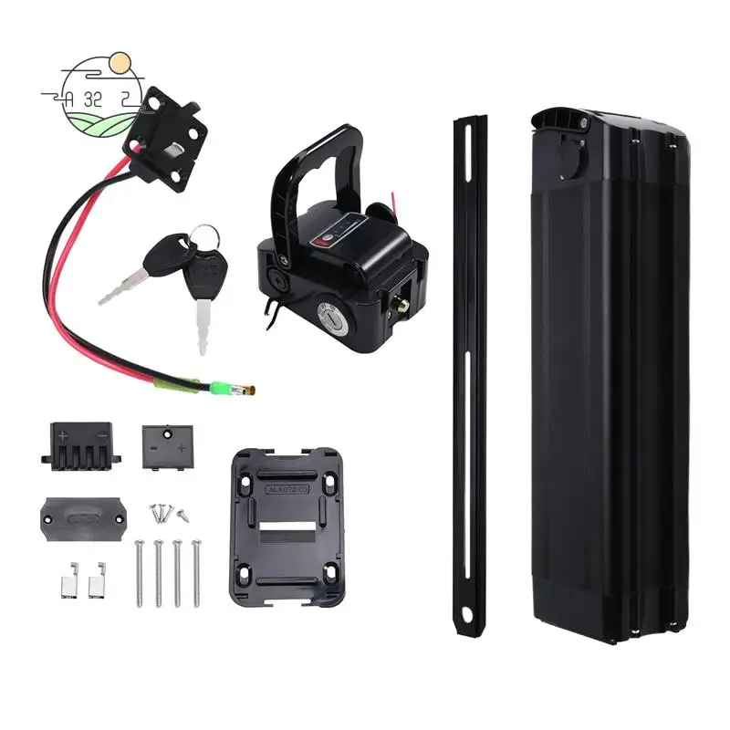 A32Z-Electric E Bike Bicycle 18650 Battery Box Case Cover 48V Empty Silver Fish Ebike Aluminum Housing Accessories