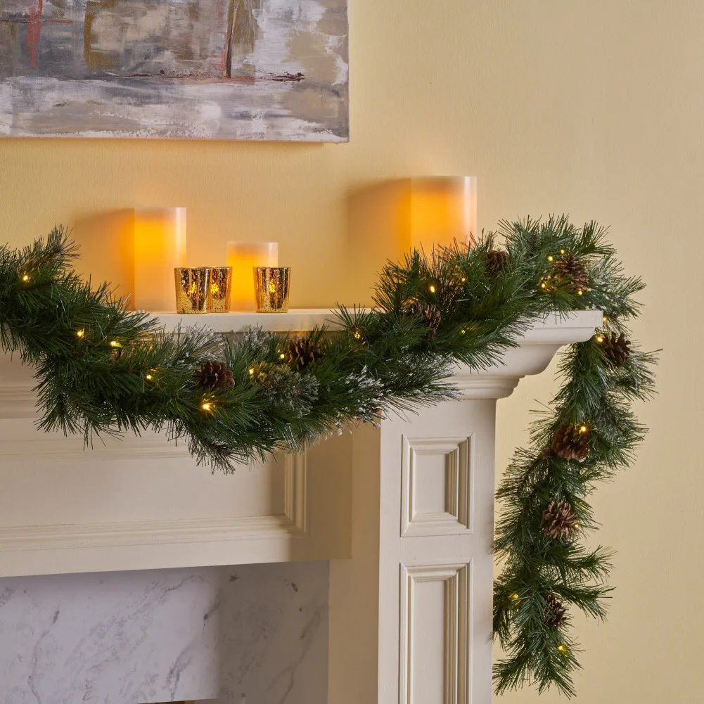 US 2 Pack LED Artificial Pine Garland 9'x10