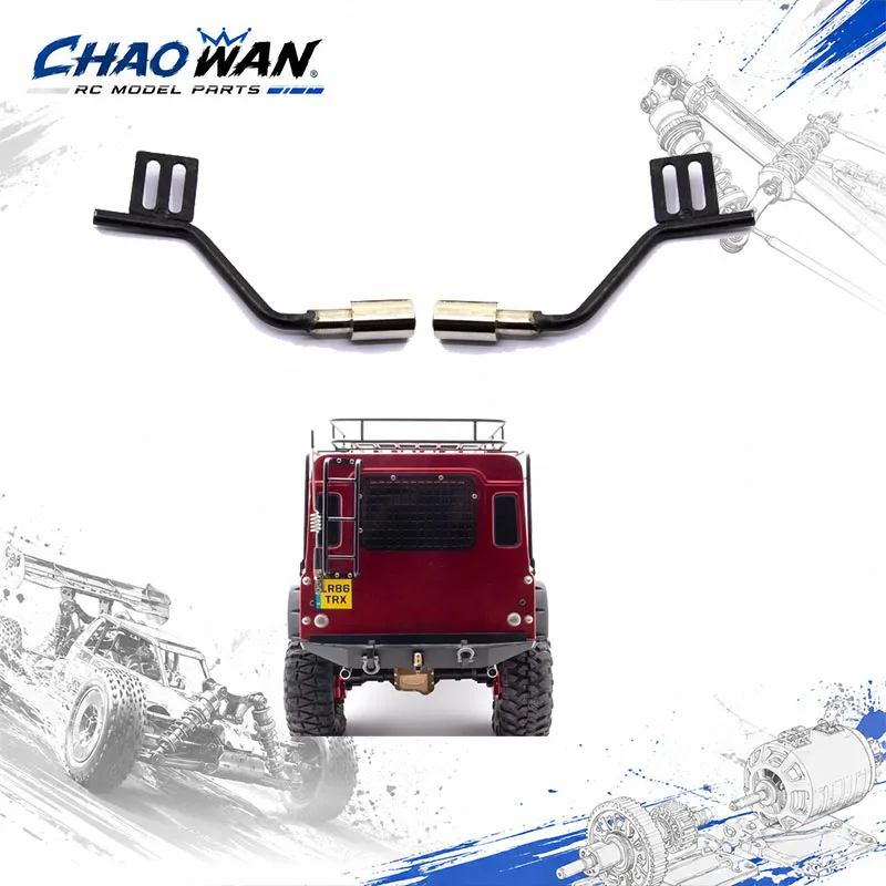 1/10 RC Model Simulated Exhaust Stack Chimney Metal Exhaust Pipe with Adjustable Mount Bracket For SCX10 TRX4 D90 RC Crawler Dec