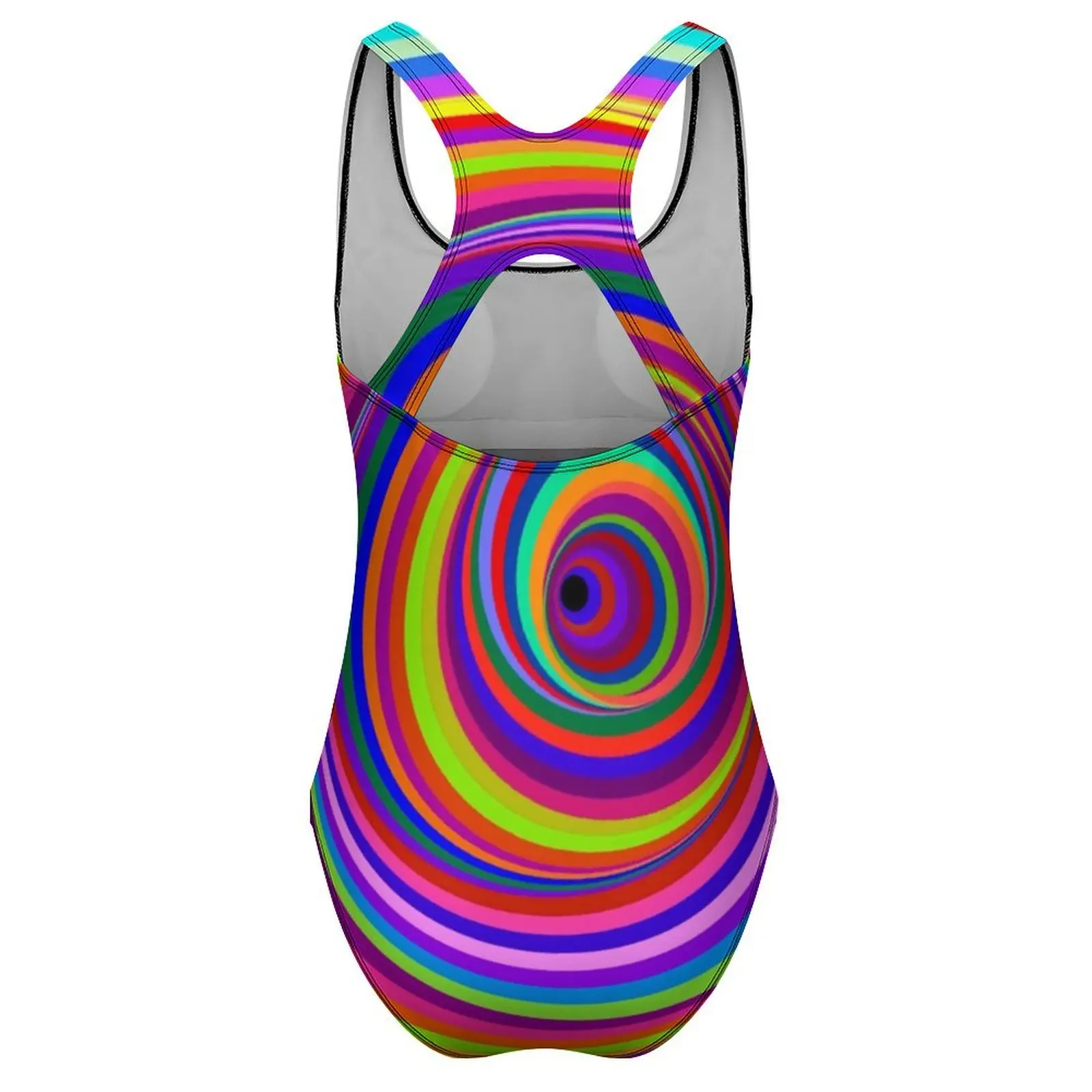 Hypnotic Psychedelic Swimsuit Sexy Vertigo Hole Print Women Swimwear One Piece Kawaii Bodysuit Fitness Push Up Hollow Out Bathin