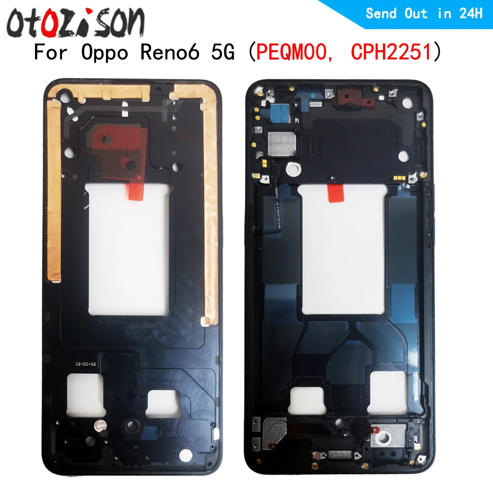 Housing Middle Frame LCD Bezel Plate Panel Chassis For Oppo Reno6 5G PEQM00, CPH2251 Phone Middle Frame