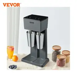 VEVOR Pro Drink Mixer Getränkemixer 750 W 820 mL Doppelkopf-Milchshakemaschine, 3 Drehzahl Einstellbar 15000 / 18000 / 21000 U/min, Edelstahlbecher Milk- & Proteinshake, Getränkemixer, Cocktail