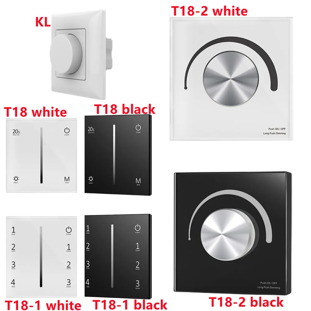 

0/1-10V Panel Dimmer RF remote control knob panel and touch panel AC100-240V 1/4 channel active 0/1-10V signal AC relay output