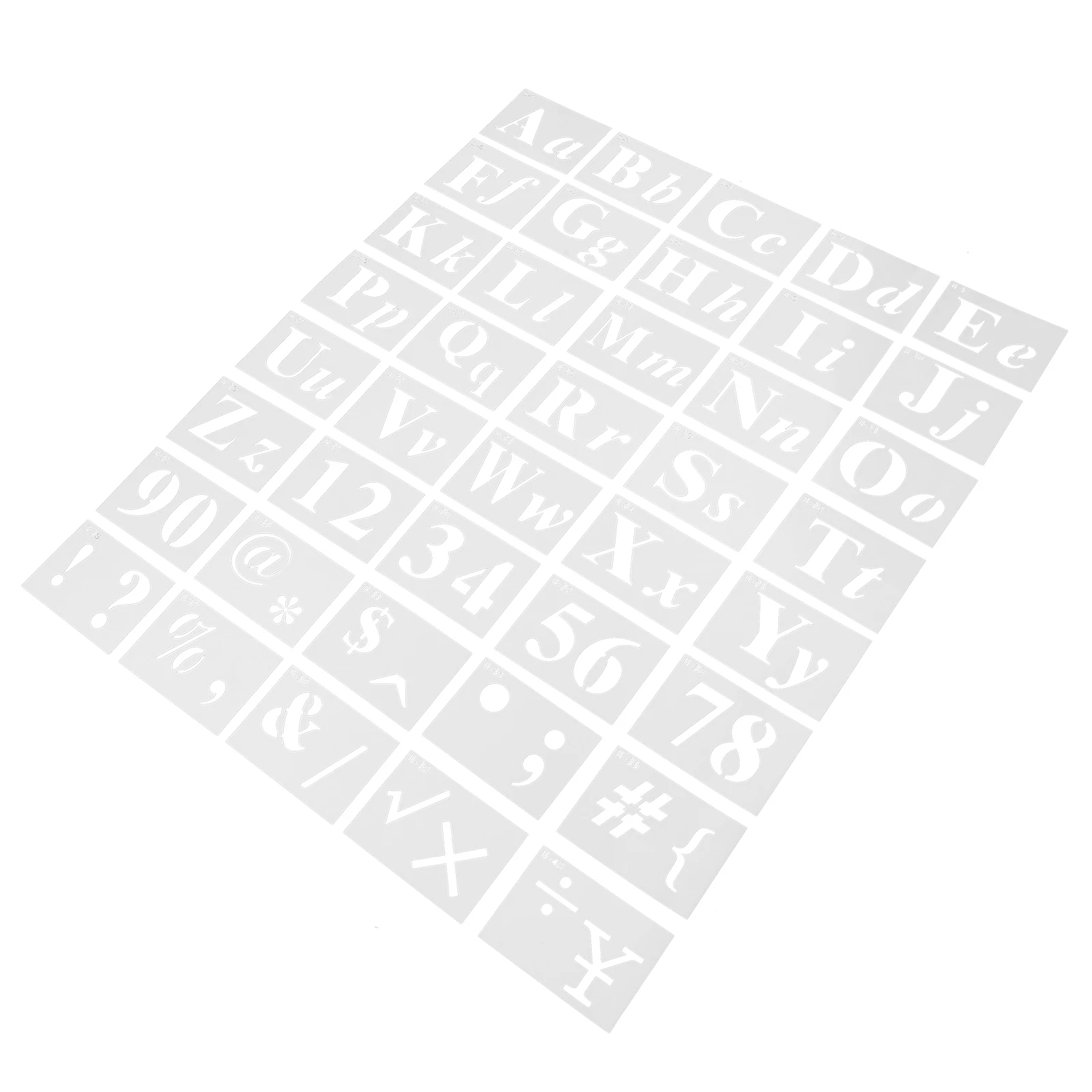 

40pcs Alphabet Graffiti Stencil A5 Size Plastic Letters Symbols Numbers For Clothing Bags Hats Canvas Wood
