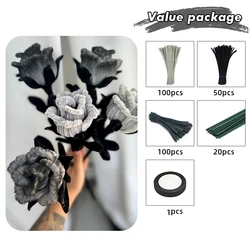 Chenille Stem, Grey Pipe Cleaners Craft,  Sticks Craft Supplies, Colored Pipe Cleaner for Creative Handmade DIY Flowers