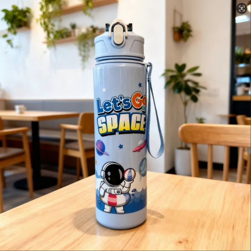 Tasse spatiale d'astronaute décontractée de 750ML, en plastique avec loquet, tasse d'eau de haute qualité pour étudiants, Sports de plein air, Portable, sans BPA