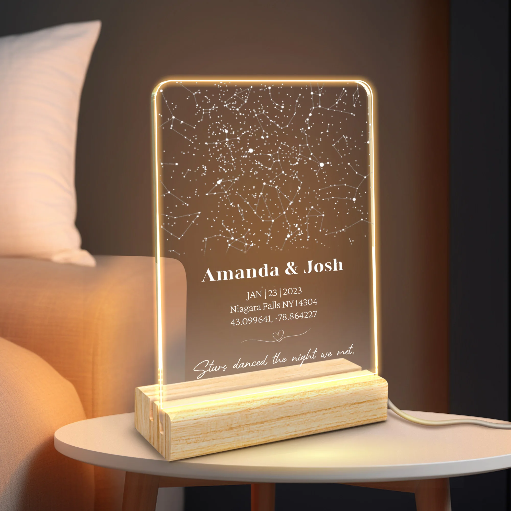 Personalised Acrylic Plaque Custom Constellation Sky Plaque with Texts LED Night Light Frames Day Gift Couple Gift Decoration