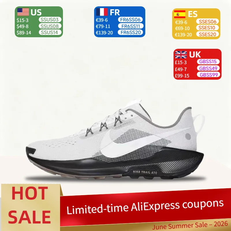 

Nike Pegasus Trail 5 Men's Low-Top Casual Running Shoes - White Comfortable Fabric Cushioning, Breathable, Responsive IB7667-001